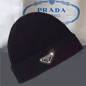 Authentic PRADA Unisex Wool and Cashmere Beanie.